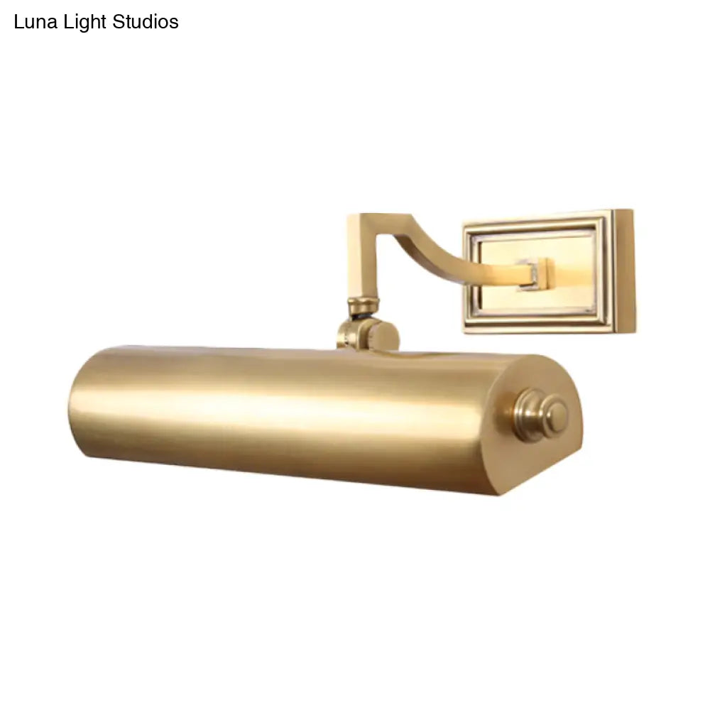 Gold/Black Bathroom Vanity Wall Light - Traditional Linear Fixture With 2 Bulbs