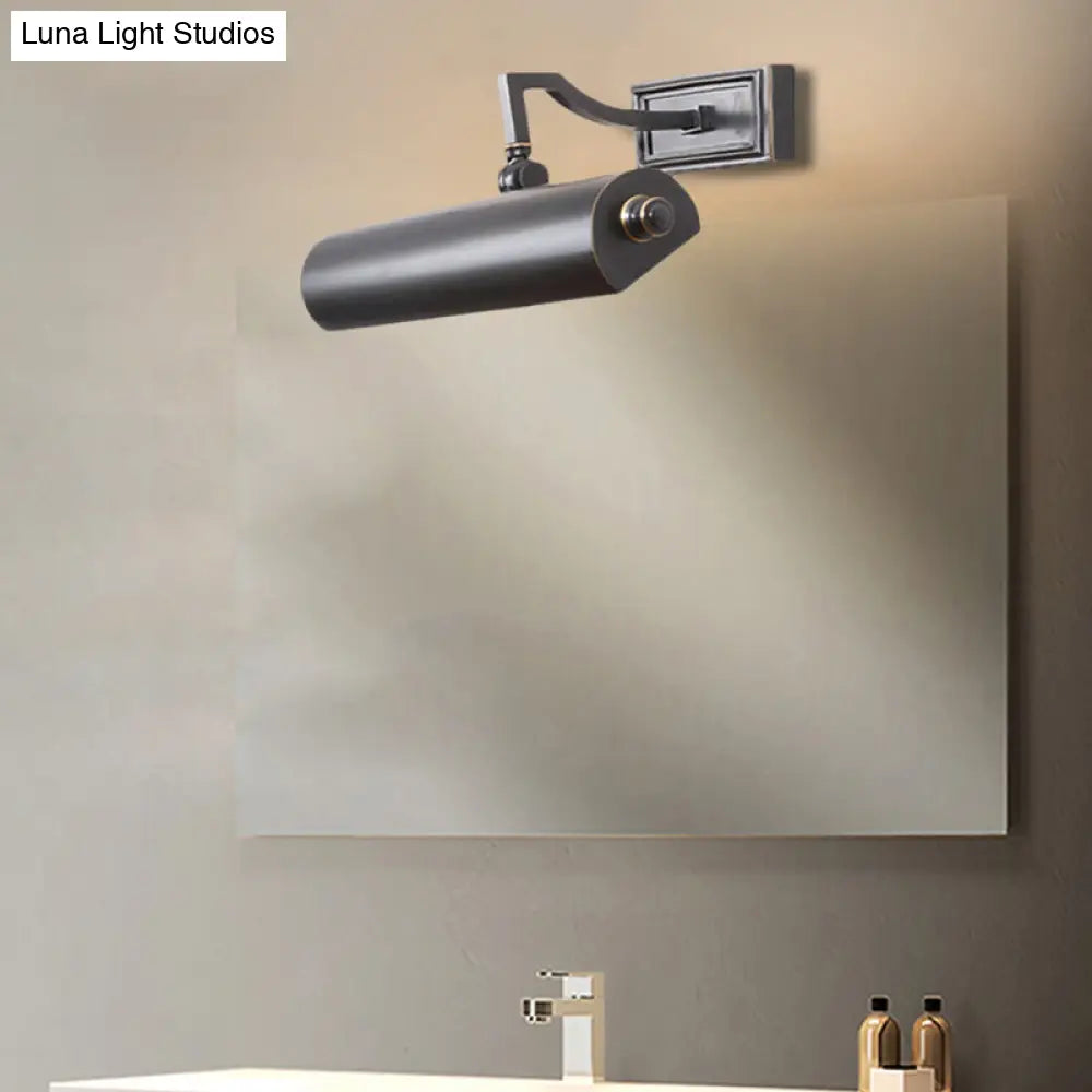 Gold/Black Bathroom Vanity Wall Light - Traditional Linear Fixture With 2 Bulbs