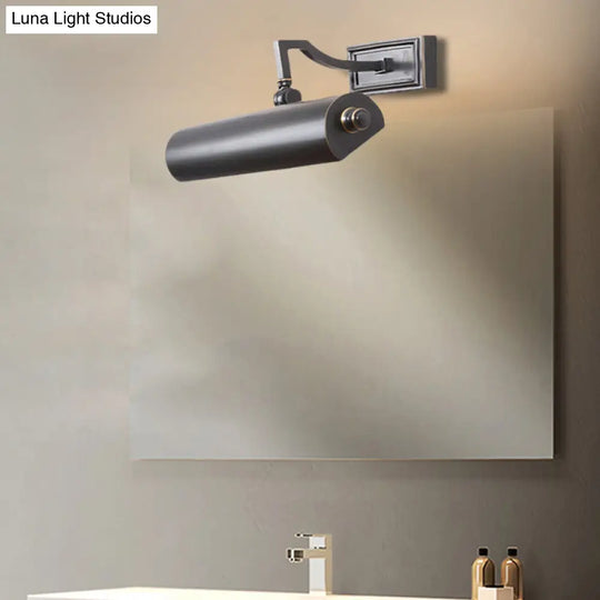 Gold/Black Bathroom Vanity Wall Light - Traditional Linear Fixture With 2 Bulbs