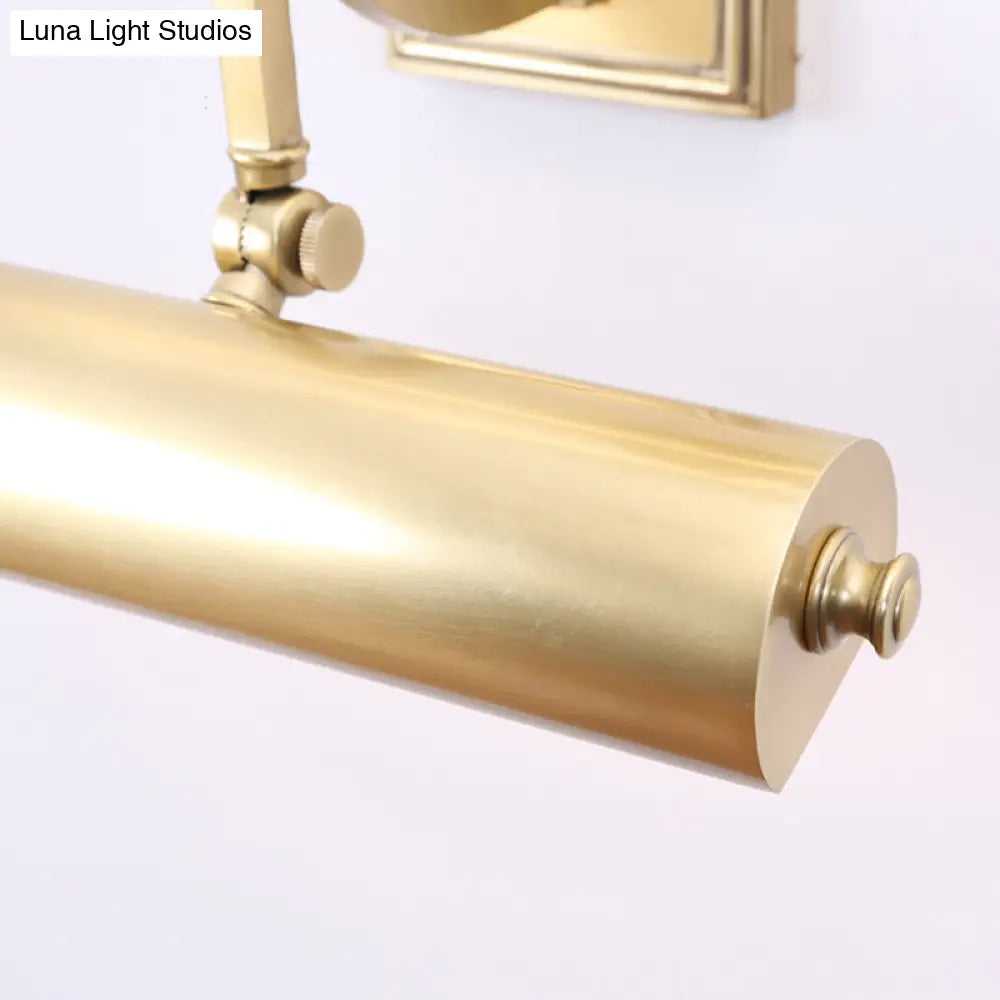 Gold/Black Bathroom Vanity Wall Light - Traditional Linear Fixture With 2 Bulbs