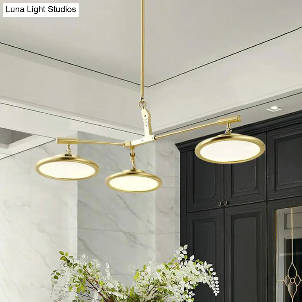 Modern Gold Branch Chandelier Light Fixture With 3/5 Pendant Lights In Warm/White 3 / Warm