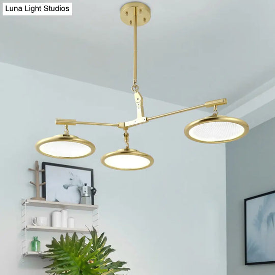 Modern Gold Branch Chandelier Light Fixture With 3/5 Pendant Lights In Warm/White 3 / White