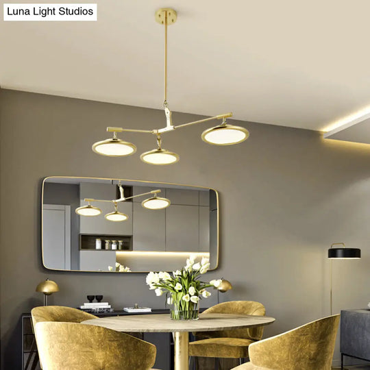 Modern Gold Branch Chandelier Light Fixture With 3/5 Pendant Lights In Warm/White