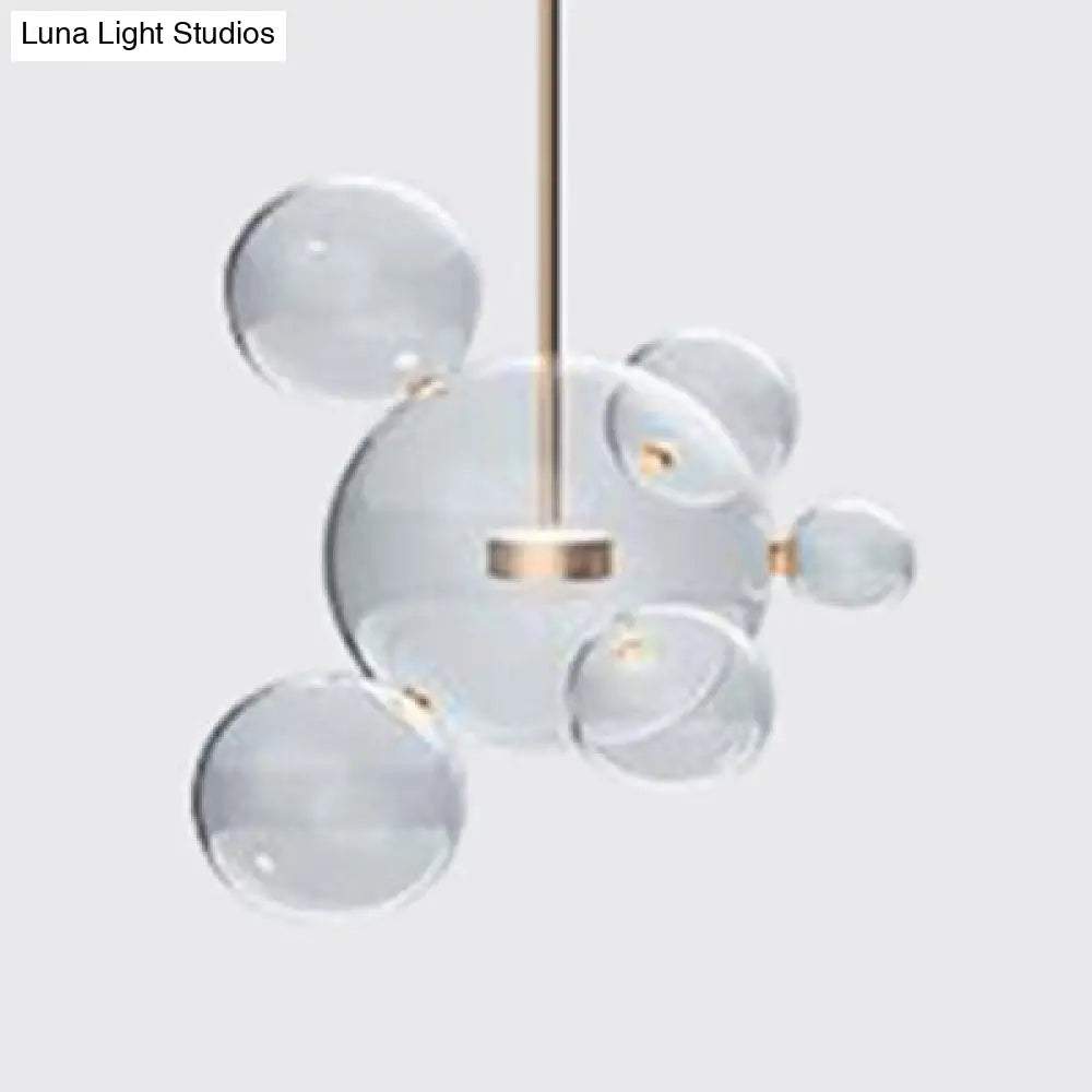 Gold Bubble Glass Pendant Light With Led Bulbs - Modernist Ceiling Lamp (1/4/6 Lights) 6 /