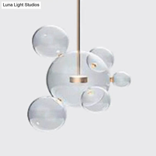 Gold Bubble Glass Pendant Light With Led Bulbs - Modernist Ceiling Lamp (1/4/6 Lights) 6 /