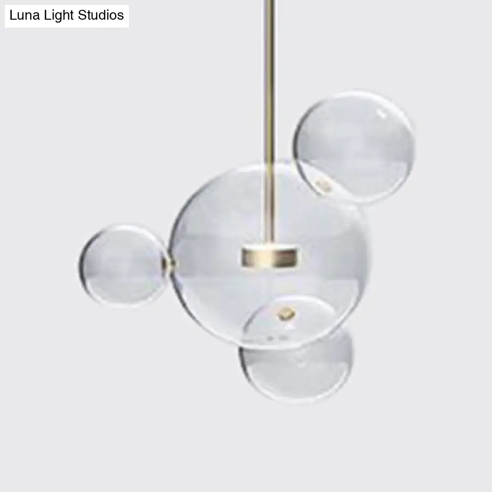 Gold Bubble Glass Pendant Light With Led Bulbs - Modernist Ceiling Lamp (1/4/6 Lights) 4 /