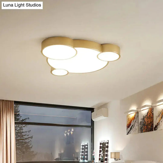 Gold Bubbling Flush-Mount Led Ceiling Lamp 18’/21.5’ For Bedroom