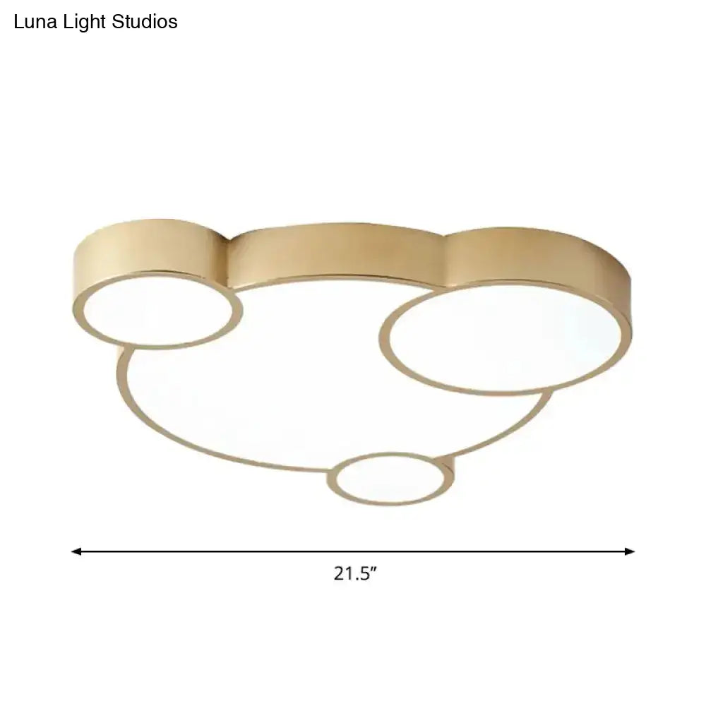 Gold Bubbling Flush-Mount Led Ceiling Lamp 18’/21.5’ For Bedroom