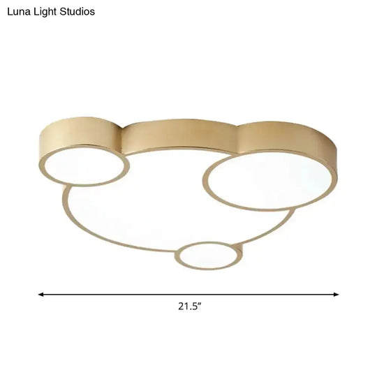 Gold Bubbling Flush-Mount Led Ceiling Lamp 18’/21.5’ For Bedroom