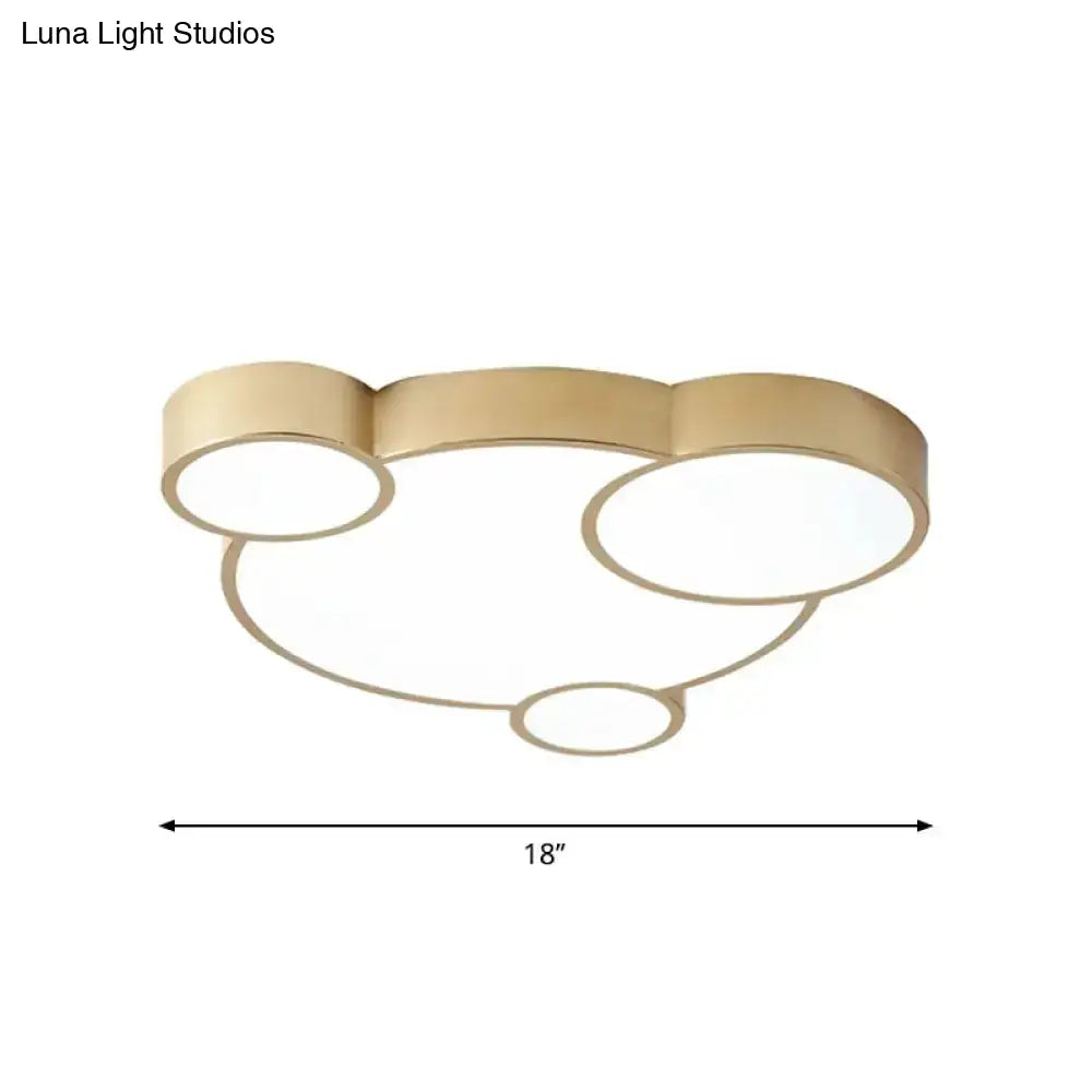 Gold Bubbling Flush-Mount Led Ceiling Lamp 18’/21.5’ For Bedroom