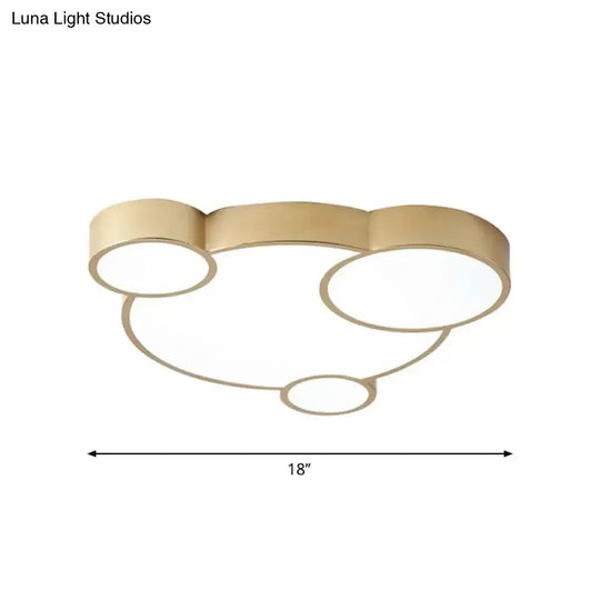 Gold Bubbling Flush-Mount Led Ceiling Lamp 18’/21.5’ For Bedroom