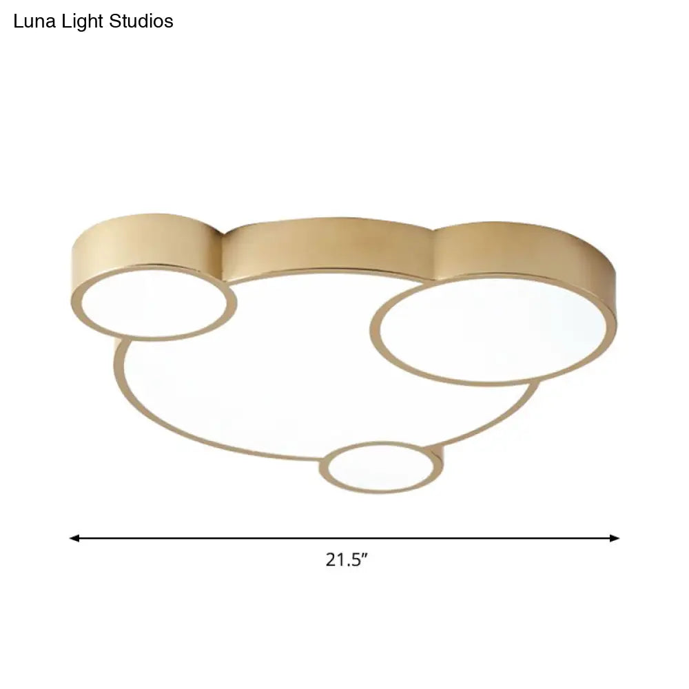 Gold Bubbling Flush - Mount Led Ceiling Lamp 18’/21.5’ For Bedroom