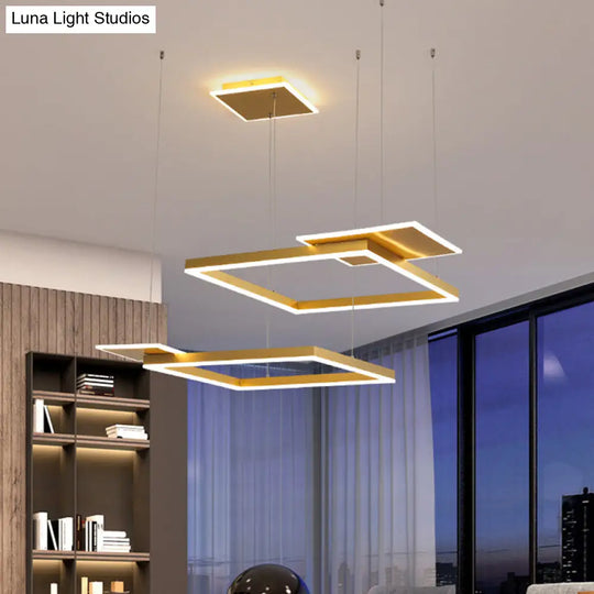 Modern Led Suspension Chandelier In Gold/Coffee With Warm/White Light Gold / Warm