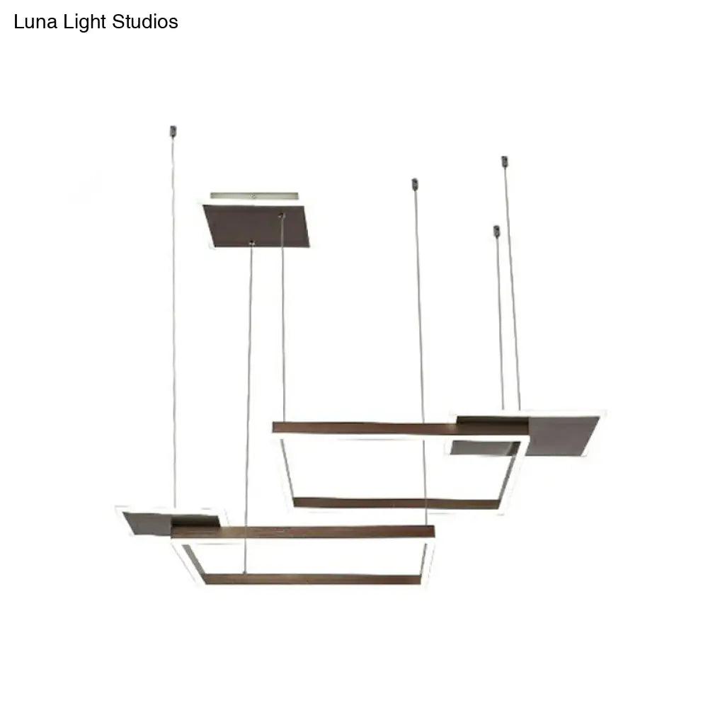 Modern Led Suspension Chandelier In Gold/Coffee With Warm/White Light