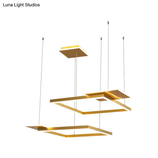 Modern Led Suspension Chandelier In Gold/Coffee With Warm/White Light