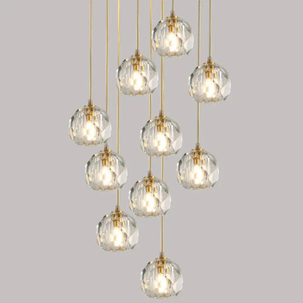 Gold Crystal Pendant Light - Modern Style Hanging Fixture 10 /