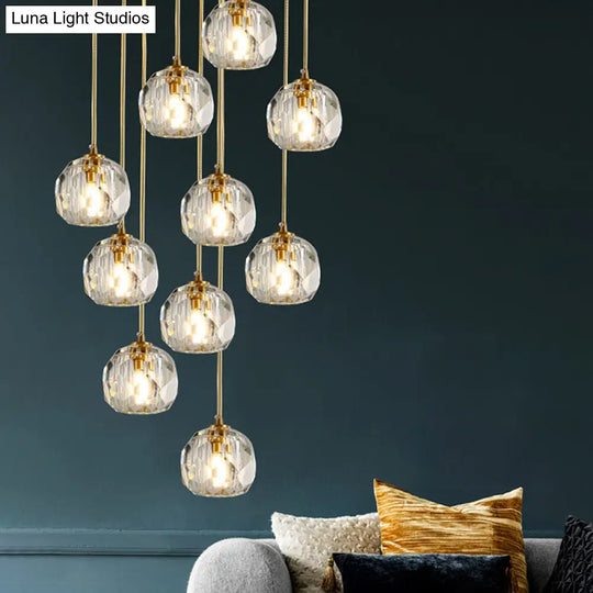 Gold Crystal Pendant Light - Modern Style Hanging Fixture