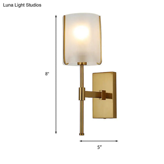 Gold Cylinder Shade Sconce: Simple Wall Mounted Light For Living Room