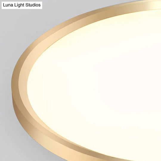 Gold Disk Flush Mount Led Ceiling Light In Warm/White 12/16/19.5 Wide