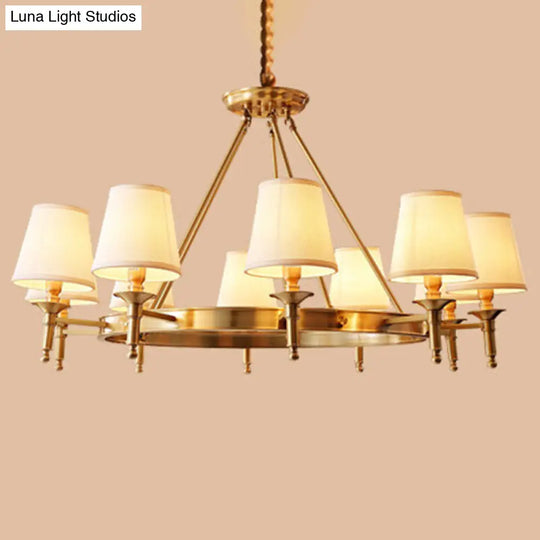 Gold Fabric Suspended Ceiling Chandelier: Minimalist Bedroom Lighting 10 /