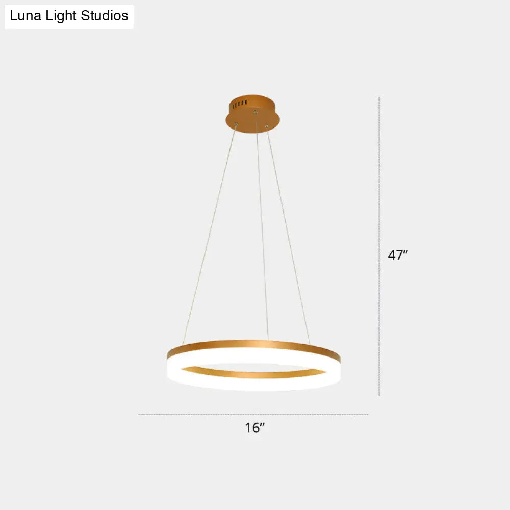 Gold Finish Led Acrylic Loop Ceiling Chandelier - Simple Style & Hanging Light For Dining Room 1 /