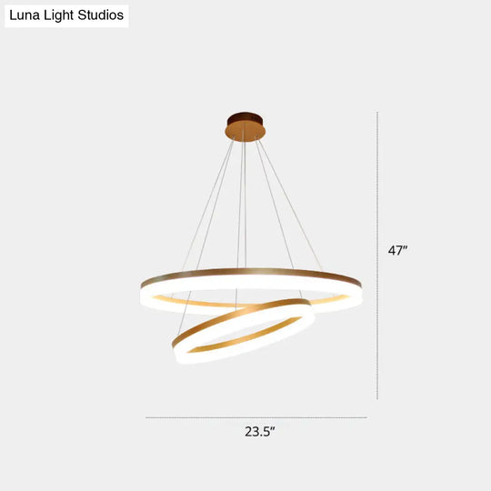 Gold Finish Led Acrylic Loop Ceiling Chandelier - Simple Style & Hanging Light For Dining Room 2 /