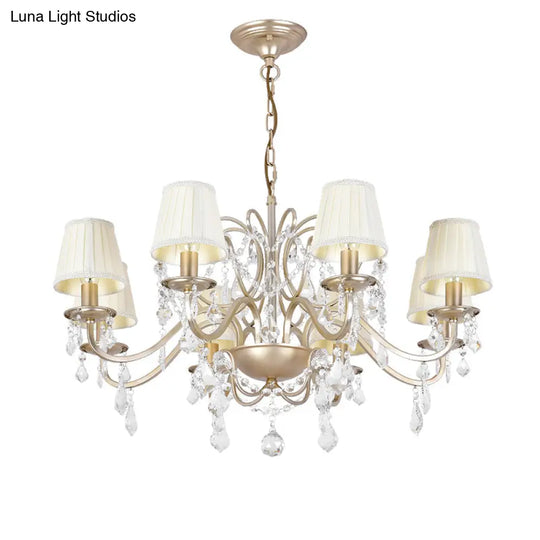 Gold Finish Crystal Chandelier Light: Elegant Dining Room Lighting Fixture