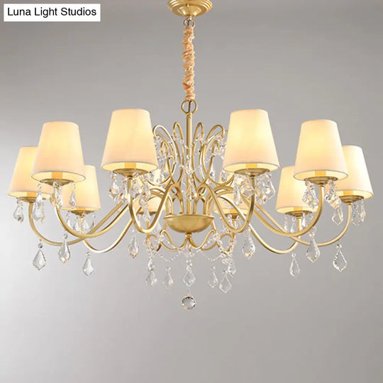 Gold Finish Crystal Chandelier Light: Elegant Dining Room Lighting Fixture