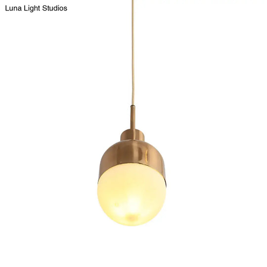 Gold Finish Frosted Glass Pendulum Hanging Light - Simple And Elegant Design