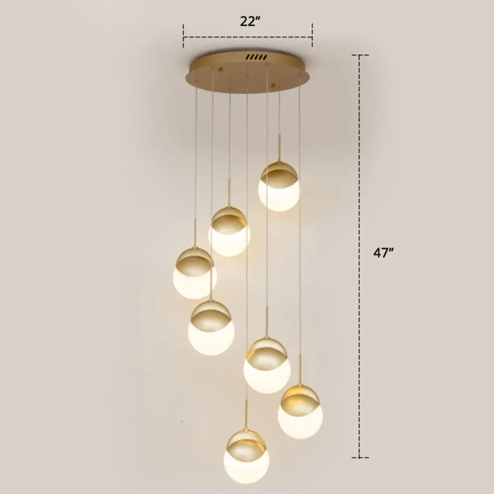 Gold Finish Led Disc Pendant Light - Postmodern Acrylic Cluster Design For Restaurants 7 / White