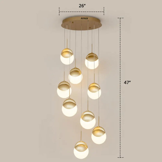 Gold Finish Led Disc Pendant Light - Postmodern Acrylic Cluster Design For Restaurants 9 / Warm