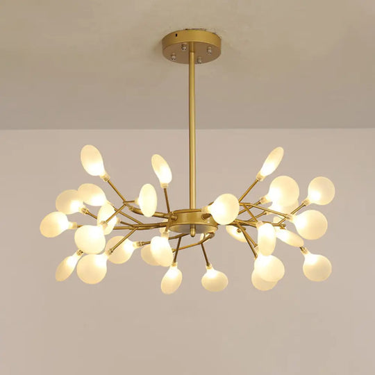 Gold Firefly Shade Nordic Led Chandelier For Living Room: Acrylic Suspension Lighting 30 / A