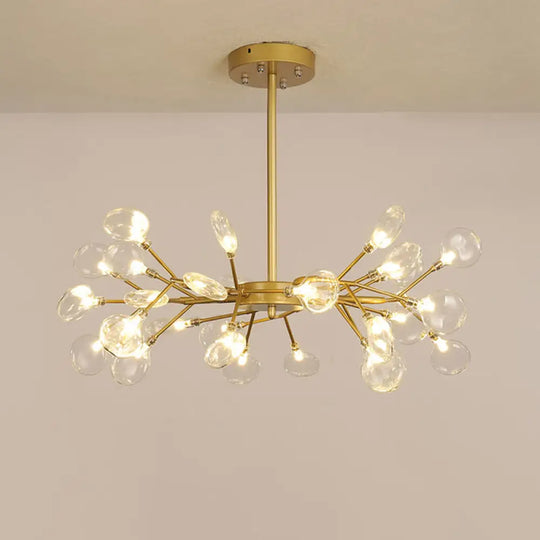 Gold Firefly Shade Nordic Led Chandelier For Living Room: Acrylic Suspension Lighting 30 / C