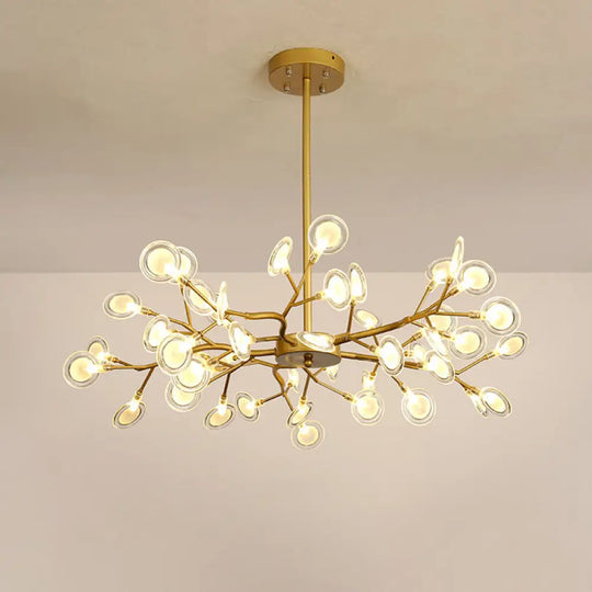 Gold Firefly Shade Nordic Led Chandelier For Living Room: Acrylic Suspension Lighting 45 / B