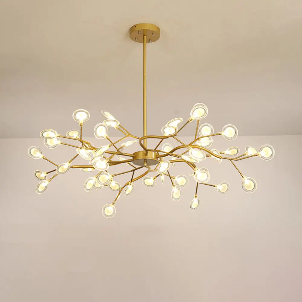 Gold Firefly Shade Nordic Led Chandelier For Living Room: Acrylic Suspension Lighting 54 / B