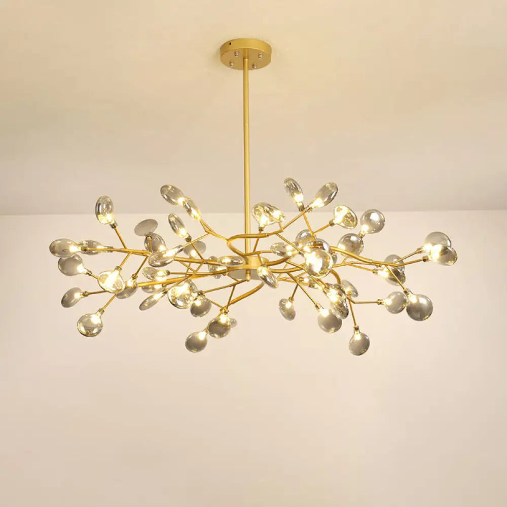 Gold Firefly Shade Nordic Led Chandelier For Living Room: Acrylic Suspension Lighting 54 / D