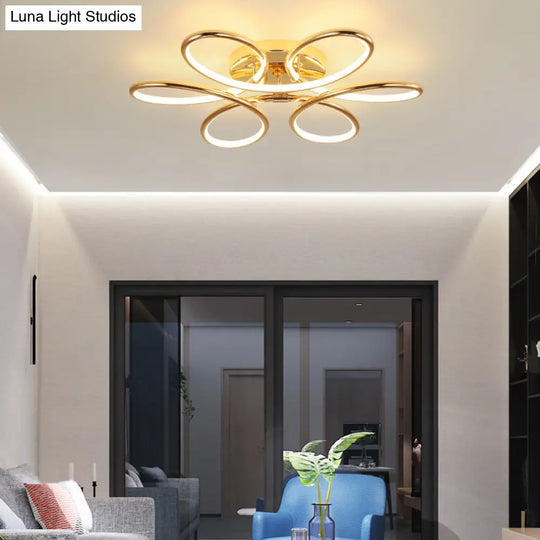 Gold Flower Led Flush Mount Ceiling Light - Simplicity Meets Elegance