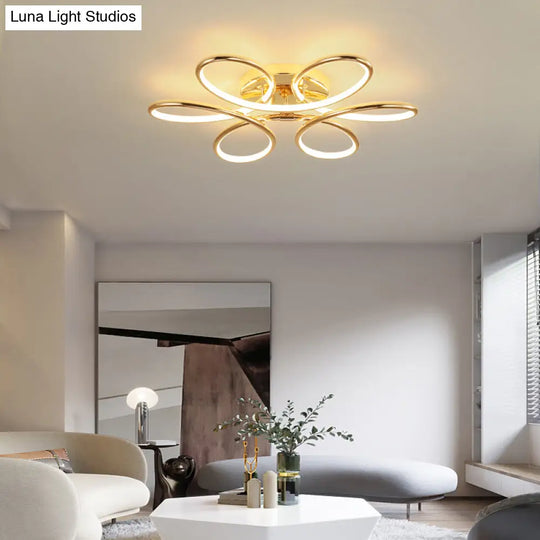 Gold Flower Led Flush Mount Ceiling Light - Simplicity Meets Elegance