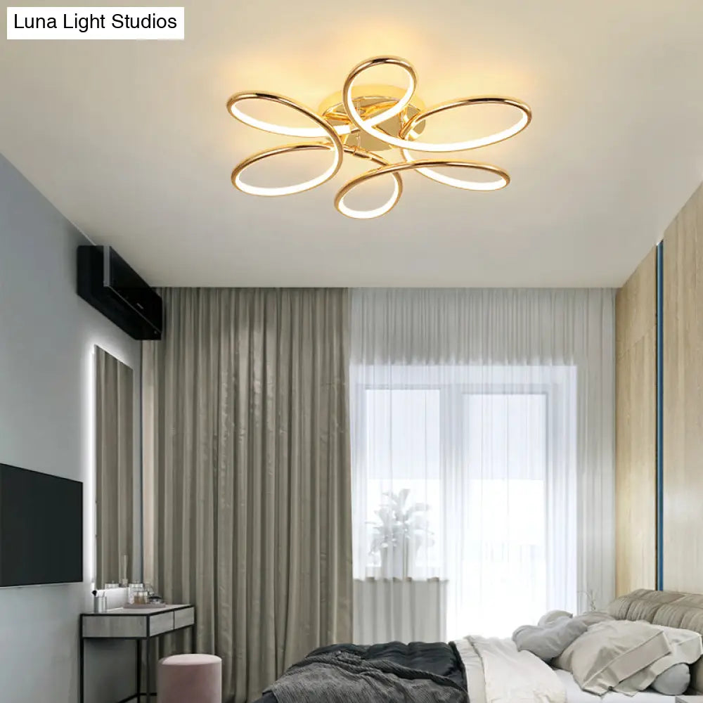 Gold Flower Led Flush Mount Ceiling Light - Simplicity Meets Elegance