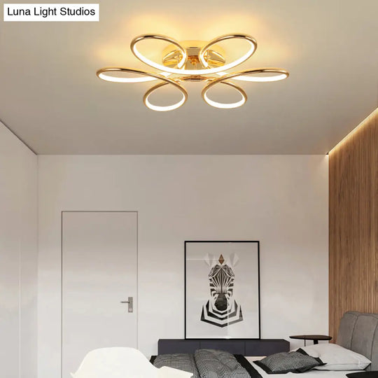 Gold Flower Led Flush Mount Ceiling Light - Simplicity Meets Elegance