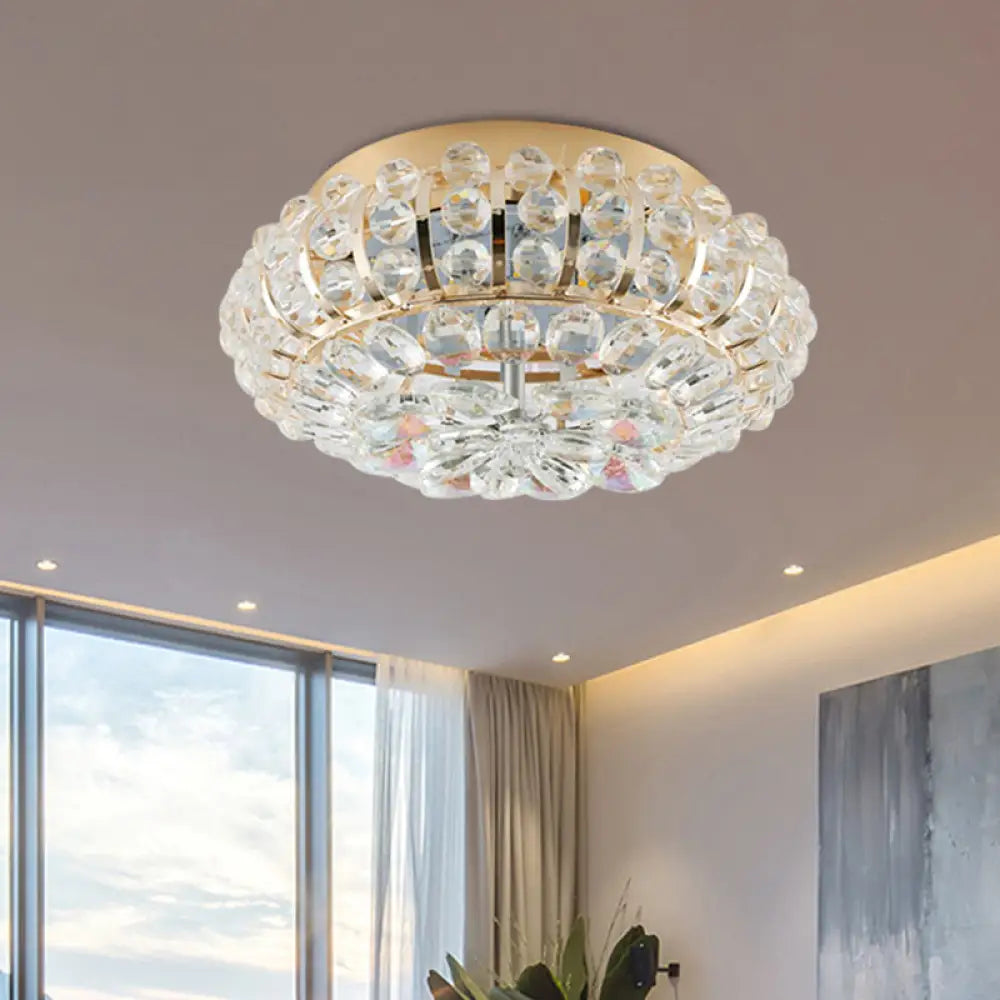 Gold Flush Mount Led Crystal Ceiling Light For Simple Corridors