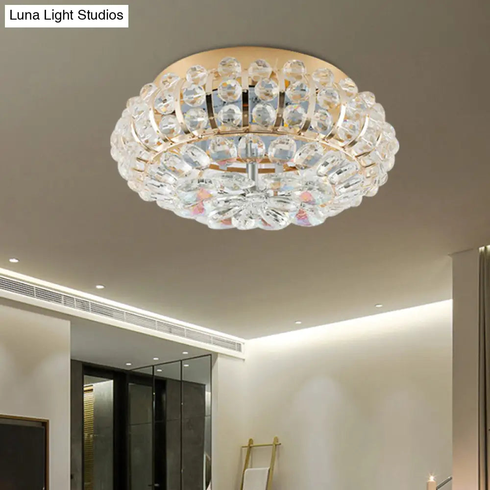 Gold Flush Mount Led Crystal Ceiling Light For Simple Corridors