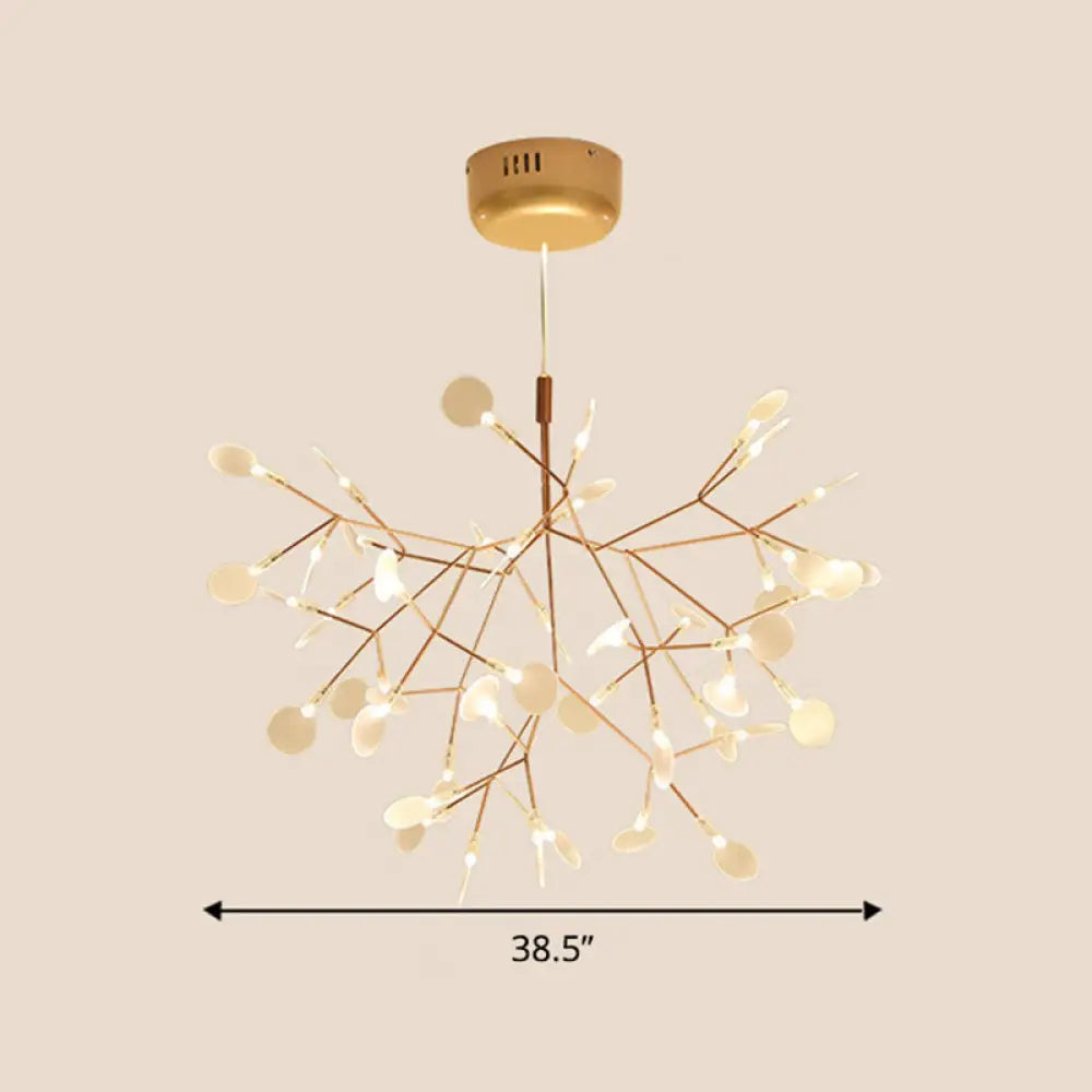 Gold Foliage Pendant Chandelier: Acrylic Simplicity For Dining Room 63 /