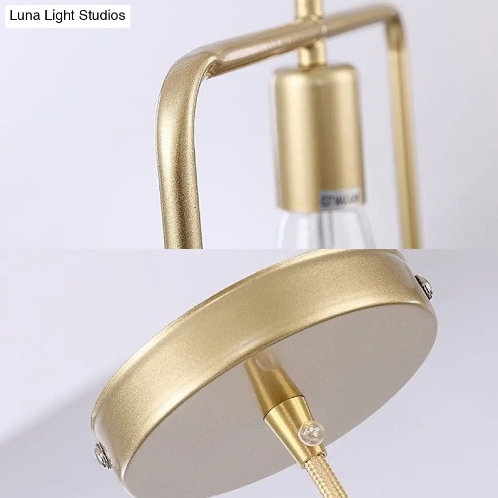 Geometric Gold Suspension Pendant Light - Nordic Metal 1 Head For Dining Room