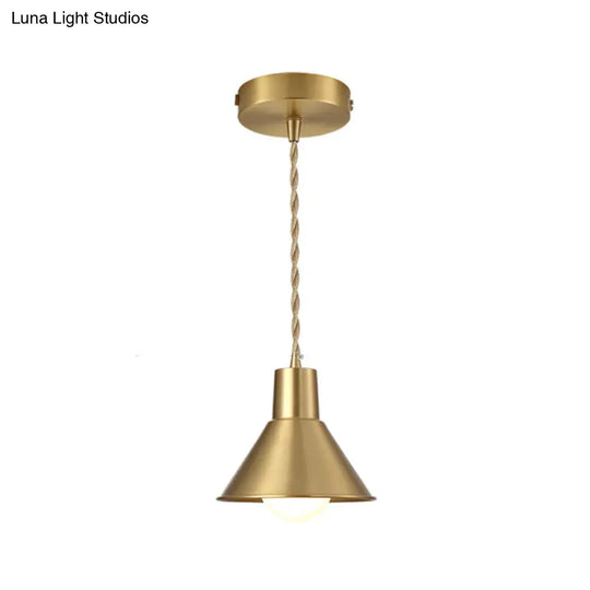 Gold Geometric Shade Ceiling Pendant Light - Post-Modern Design For Dining Room 1-Light Fixture