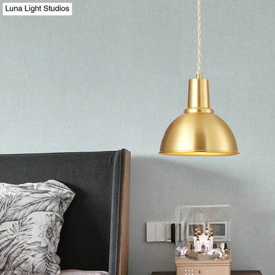 Modern Geometric Shade Ceiling Light - Metallic Gold Pendant Fixture For Dining Room