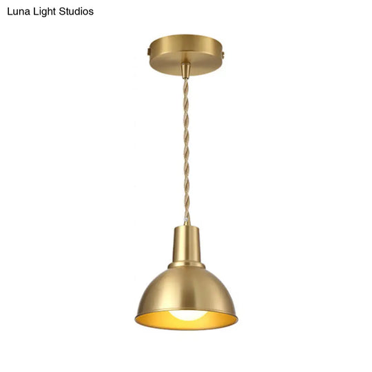 Modern Geometric Shade Ceiling Light - Metallic Gold Pendant Fixture For Dining Room