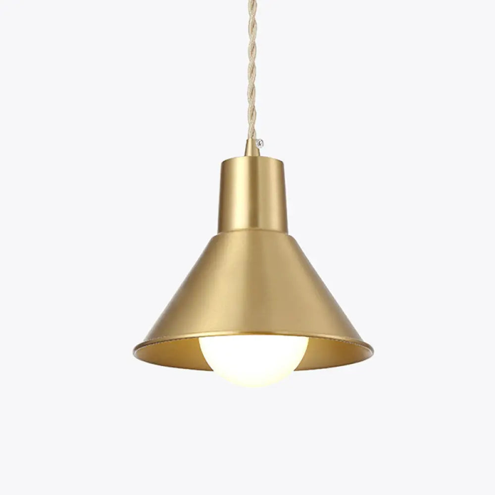 Gold Geometric Shade Ceiling Pendant Light - Post-Modern Design For Dining Room 1-Light Fixture /