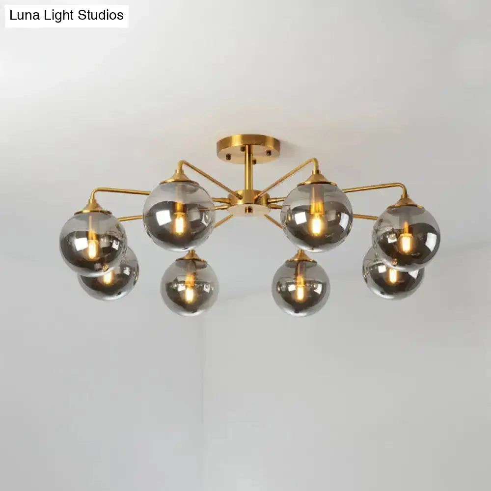 Gold Glass Ceiling Light For Modern Living Room