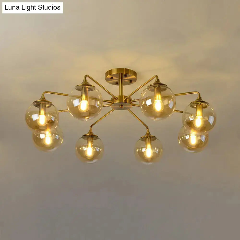 Gold Glass Ceiling Light For Modern Living Room